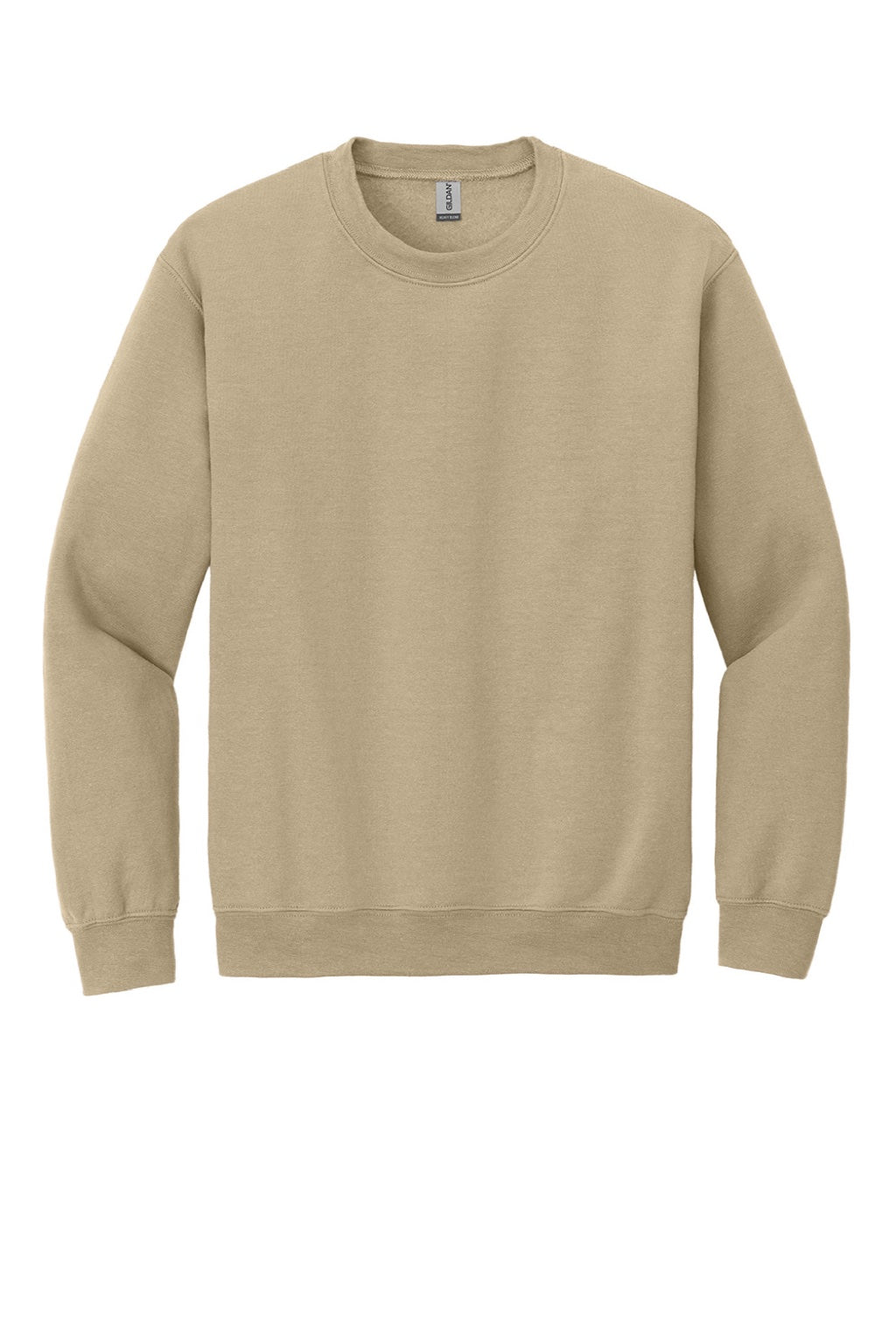 Gildan 18000 Mens Pill Resistant Fleece Crewneck Sweatshirt Sand Flat Front