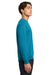 Gildan 18000 Mens Pill Resistant Fleece Crewneck Sweatshirt Sapphire Blue Model Side