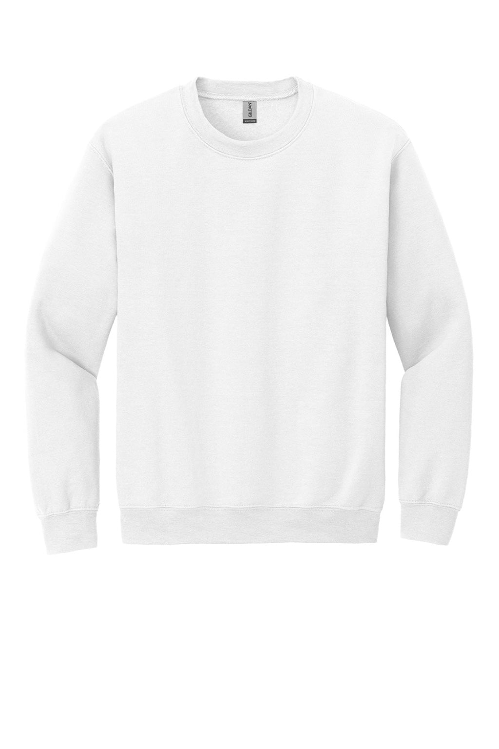 Gildan 18000 Mens Pill Resistant Fleece Crewneck Sweatshirt White Flat Front