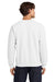 Gildan 18000 Mens Pill Resistant Fleece Crewneck Sweatshirt White Model Back