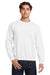 Gildan 18000 Mens Pill Resistant Fleece Crewneck Sweatshirt White Model Front