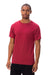 Threadfast Apparel 180A Mens Ultimate Short Sleeve Crewneck T-Shirt Burgundy Model Front