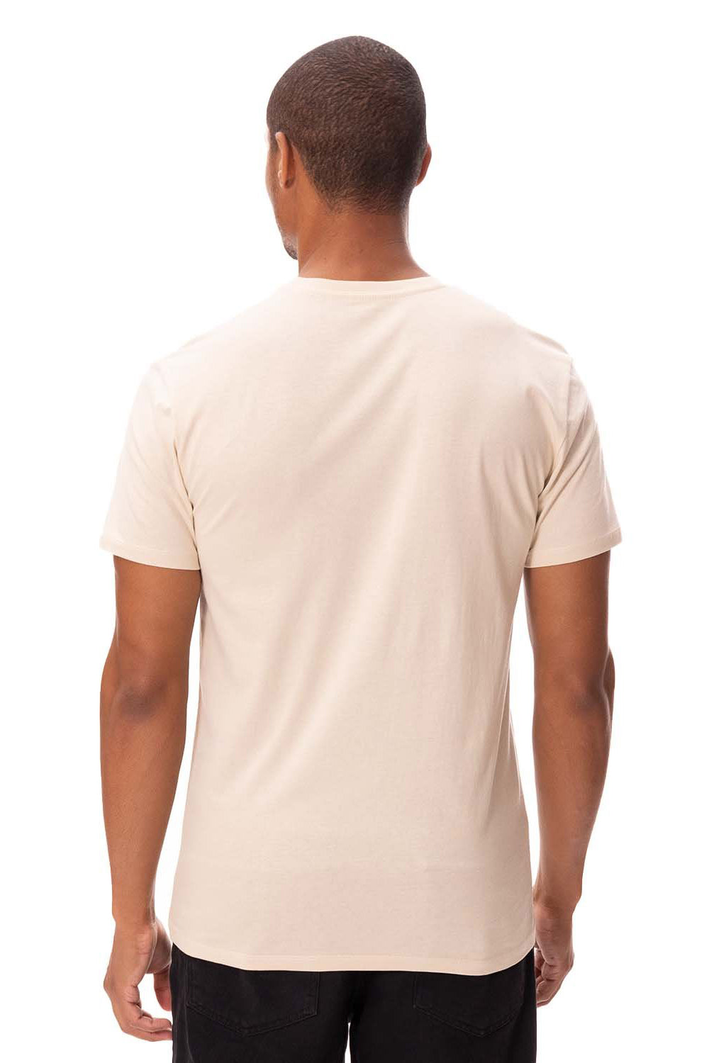 Threadfast Apparel 180A Mens Ultimate Short Sleeve Crewneck T-Shirt Sand Model Back