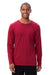 Threadfast Apparel 180LS Mens Ultimate Long Sleeve Crewneck T-Shirt Burgundy Model Front