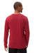 Threadfast Apparel 180LS Mens Ultimate Long Sleeve Crewneck T-Shirt Burgundy Model Back