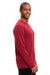 Threadfast Apparel 180LS Mens Ultimate Long Sleeve Crewneck T-Shirt Burgundy Model Side