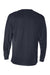 Badger 4104 Mens B-Core Moisture Wicking Long Sleeve Crewneck T-Shirt Navy Blue Flat Back