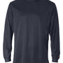 Badger Mens B-Core Moisture Wicking Long Sleeve Crewneck T-Shirt - Navy Blue - NEW