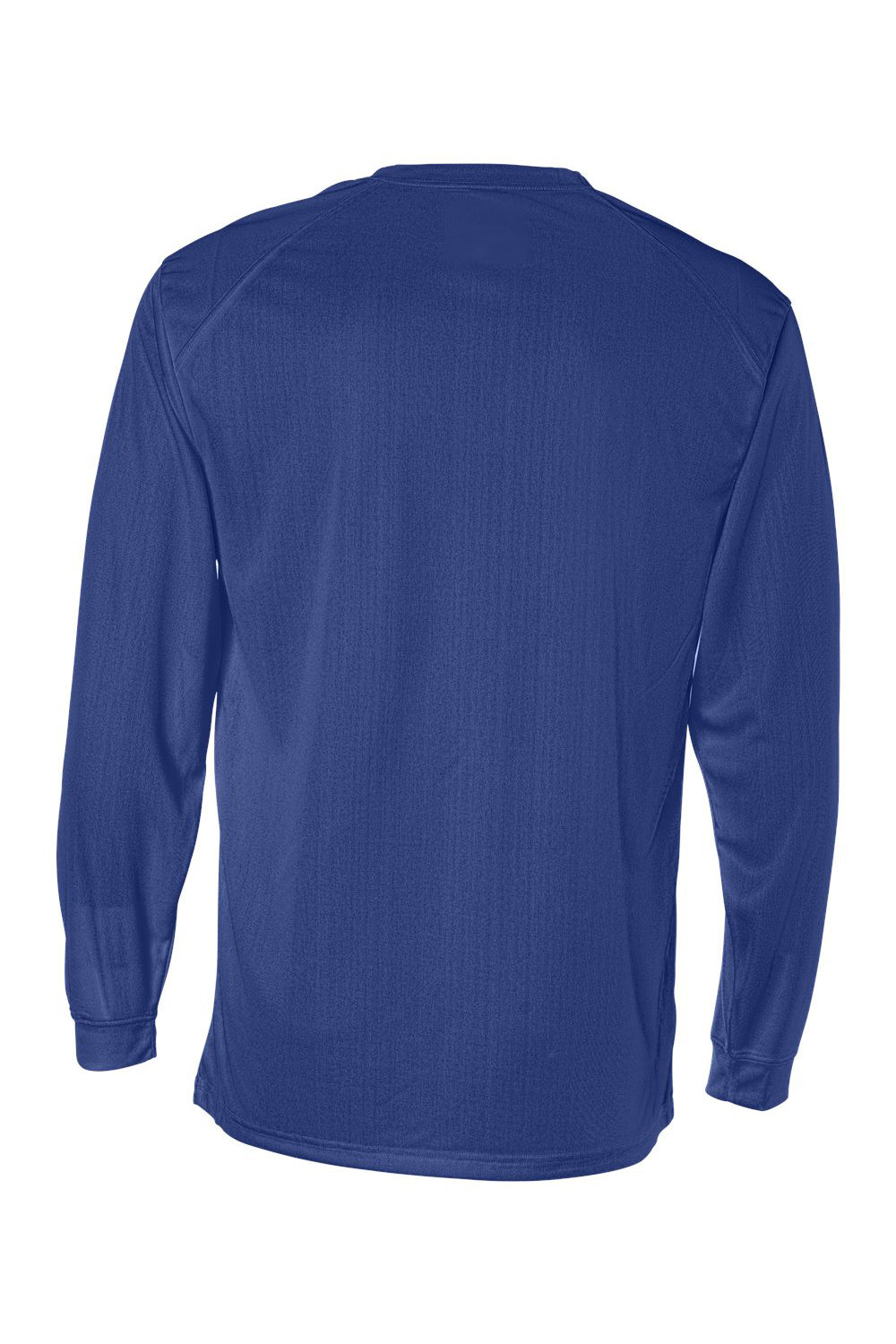 Badger 4104 Mens B-Core Moisture Wicking Long Sleeve Crewneck T-Shirt Royal Blue Flat Back