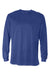 Badger 4104 Mens B-Core Moisture Wicking Long Sleeve Crewneck T-Shirt Royal Blue Flat Front