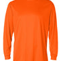 Badger Mens B-Core Moisture Wicking Long Sleeve Crewneck T-Shirt - Safety Orange