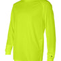 Badger Mens B-Core Moisture Wicking Long Sleeve Crewneck T-Shirt - Safety Yellow - NEW