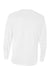 Badger 4104 Mens B-Core Moisture Wicking Long Sleeve Crewneck T-Shirt White Flat Back