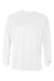Badger 4104 Mens B-Core Moisture Wicking Long Sleeve Crewneck T-Shirt White Flat Front