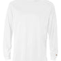 Badger Mens B-Core Moisture Wicking Long Sleeve Crewneck T-Shirt - White - NEW