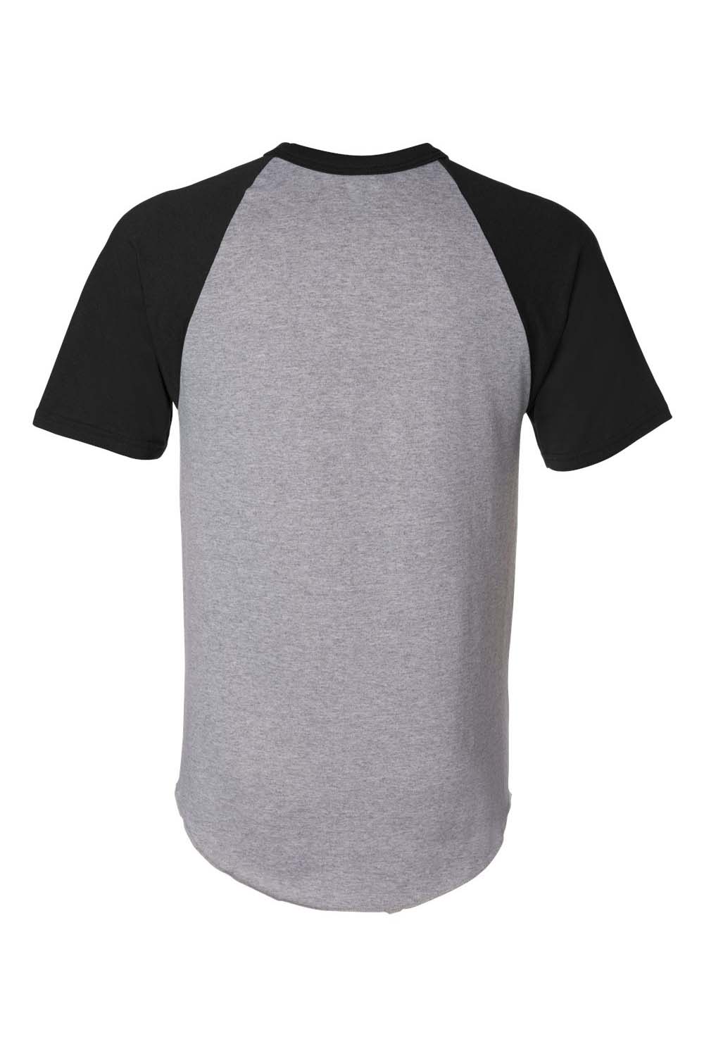 Augusta Sportswear 423 Mens Short Sleeve Crewneck T-Shirt Heather Grey/Black Model Flat Back