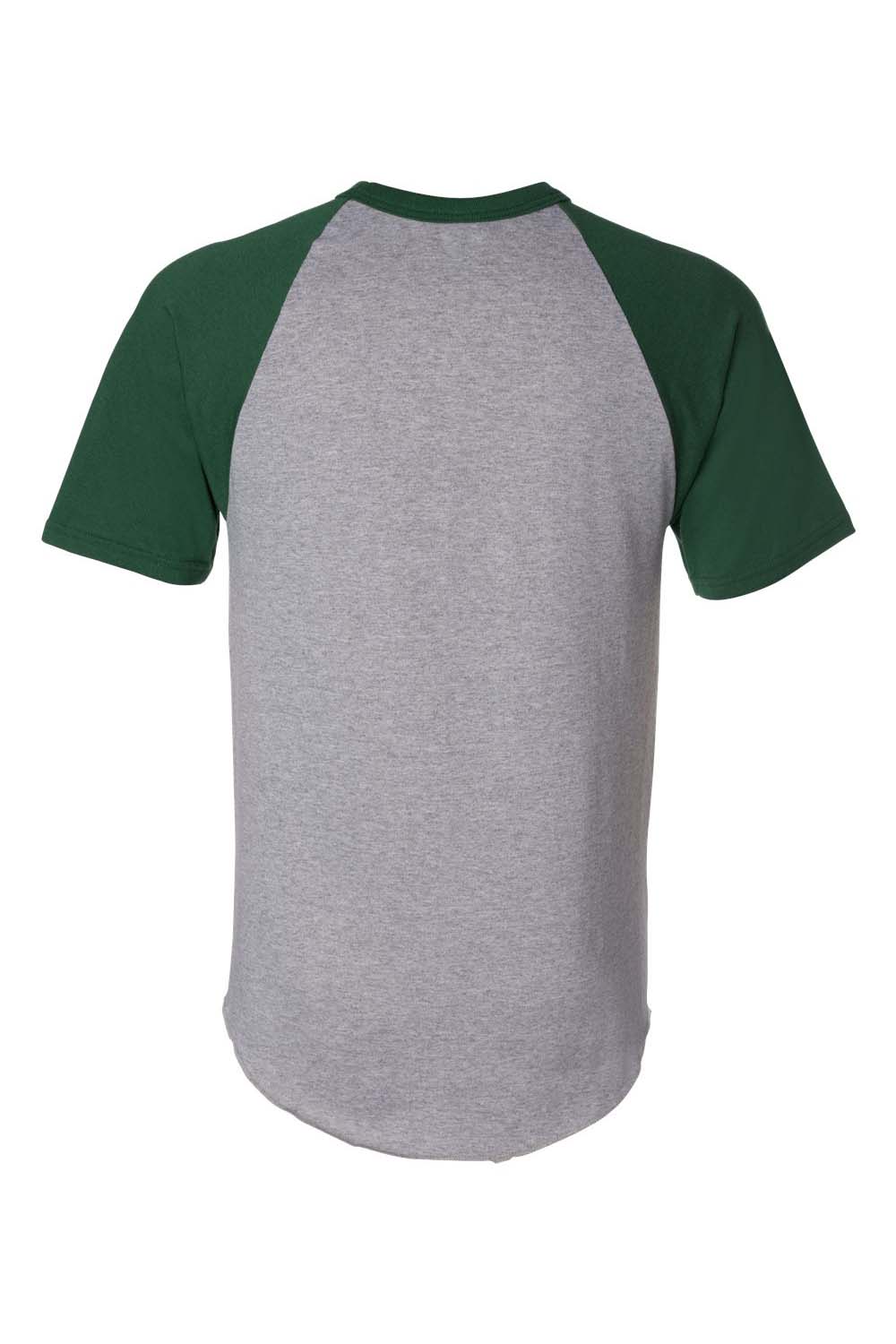 Augusta Sportswear 423 Mens Short Sleeve Crewneck T-Shirt Heather Grey/Dark Green Model Flat Back