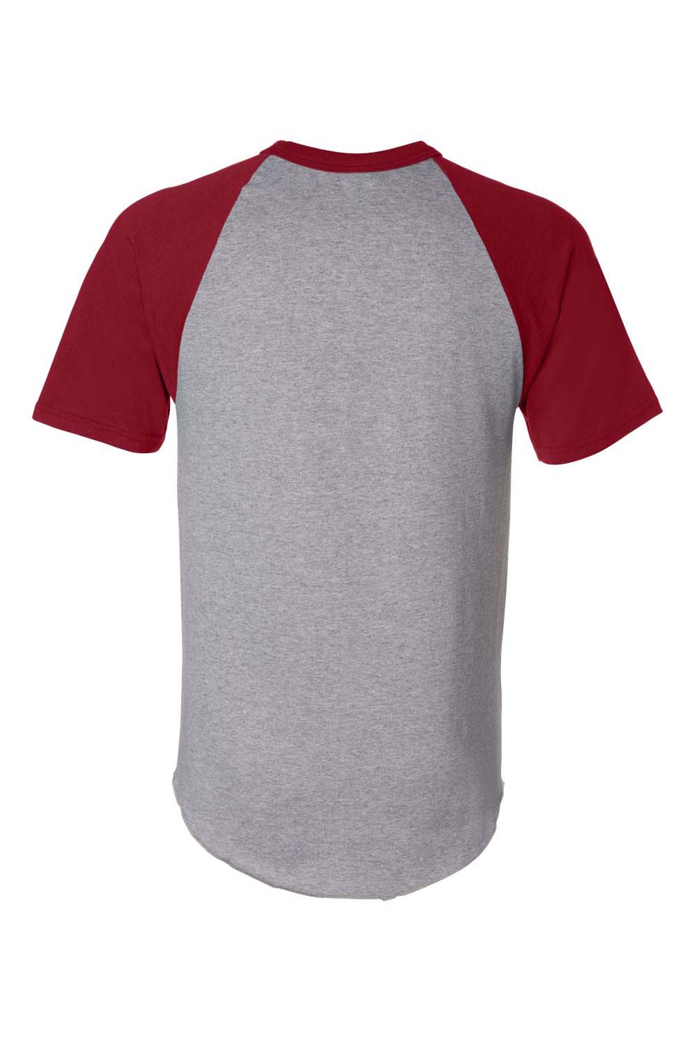 Augusta Sportswear 423 Mens Short Sleeve Crewneck T-Shirt Heather Grey/Red Model Flat Back