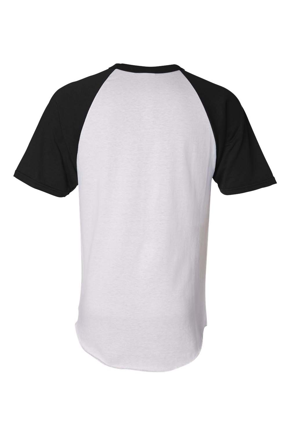 Augusta Sportswear 423 Mens Short Sleeve Crewneck T-Shirt White/Black Model Flat Back