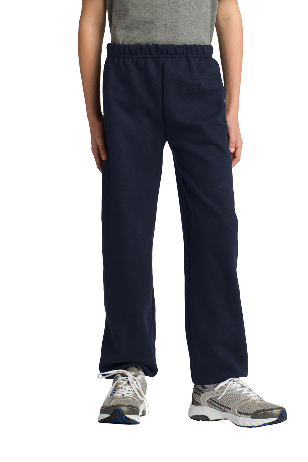 Gildan 18200B Youth Heavy Blend Sweatpants Navy Blue Model Front