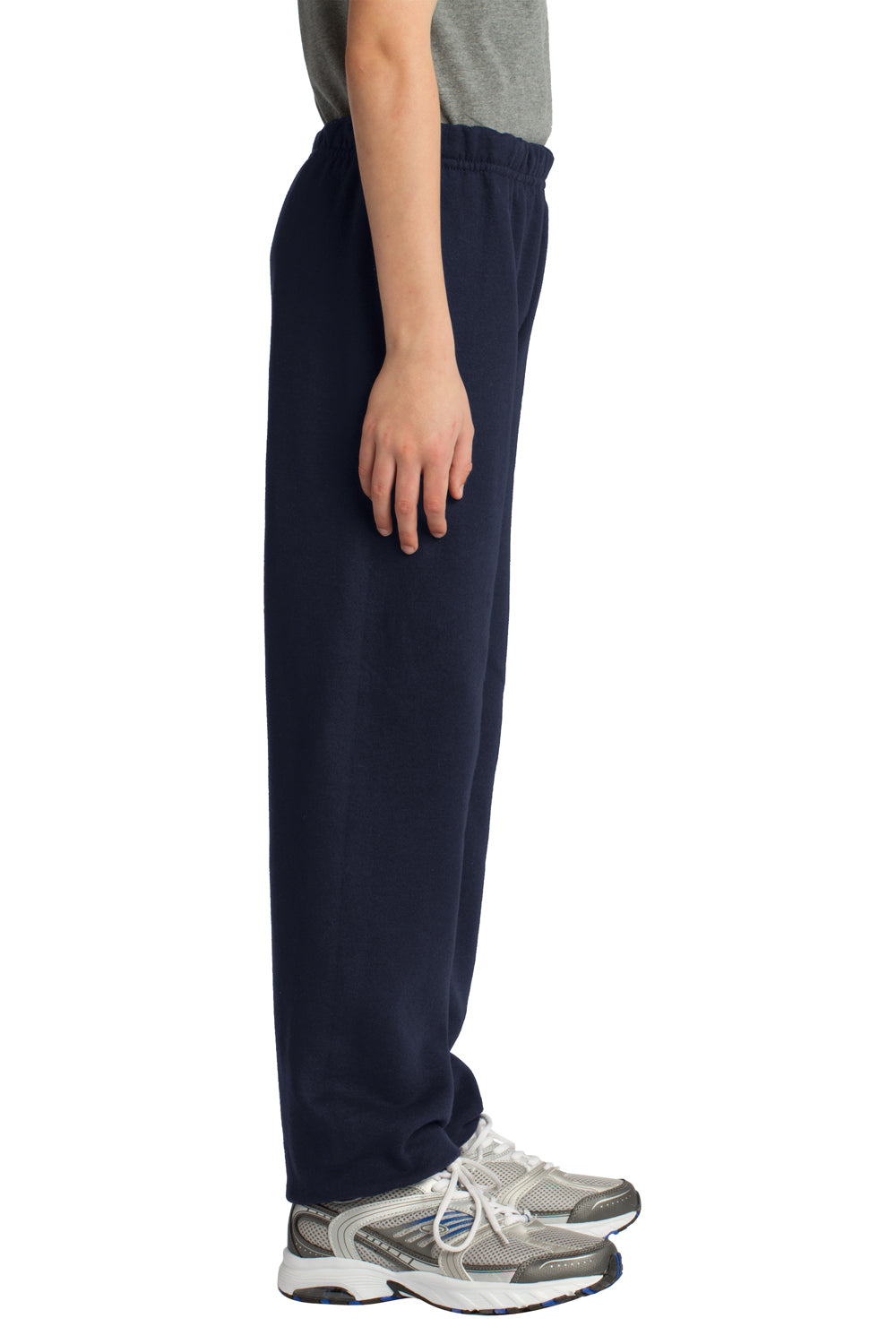 Gildan 18200B Youth Heavy Blend Sweatpants Navy Blue Model Side