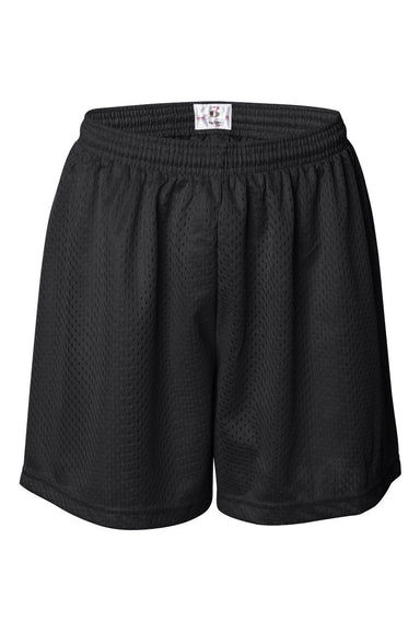 Badger 7216 Womens Pro Mesh Shorts w/ Liner Black Flat Front