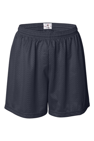 Badger 7216 Womens Pro Mesh Shorts w/ Liner Navy Blue Flat Front
