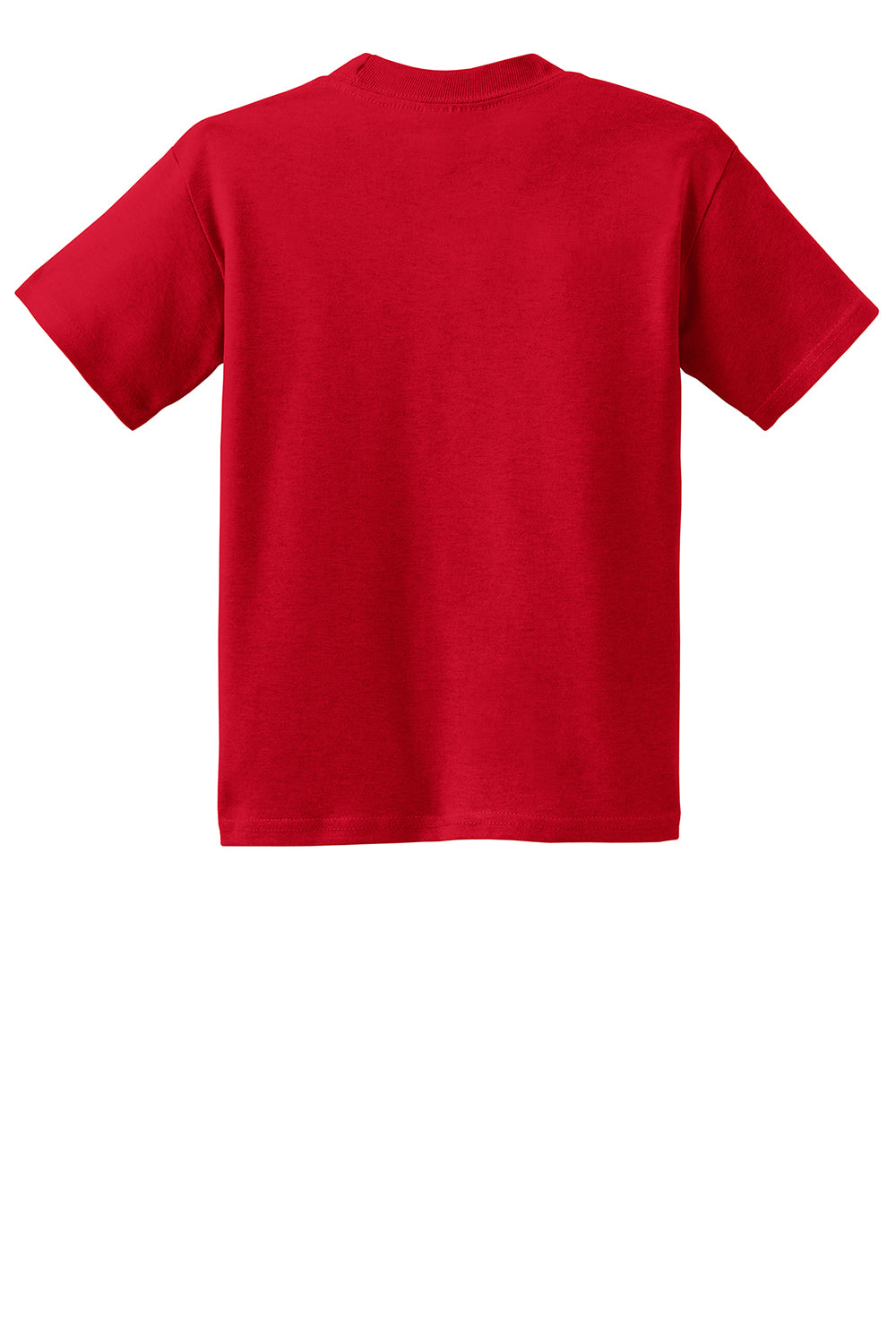 Hanes 5370 Youth EcoSmart Short Sleeve Crewneck T-Shirt Deep Red Flat Back