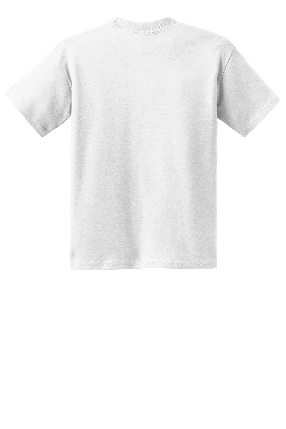 Hanes 5370 Youth EcoSmart Short Sleeve Crewneck T-Shirt White Flat Back