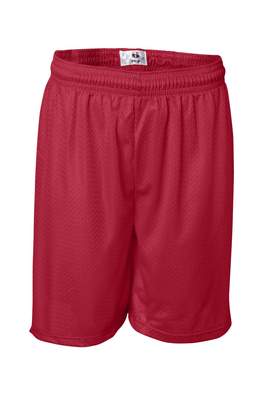 Badger 7207 Mens Pro Mesh Shorts Red Flat Front