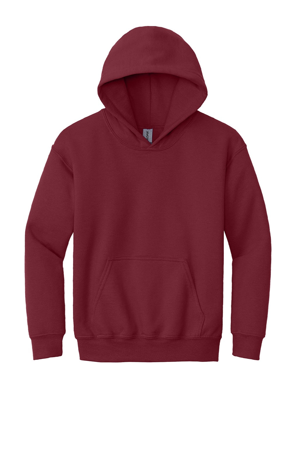 Gildan 18500B Youth Pill Resistant Hooded Sweatshirt Hoodie w/ Pouch Pocket Cardinal Red Flat Front