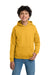 Gildan 18500B Youth Pill Resistant Hooded Sweatshirt Hoodie w/ Pouch Pocket Gold Model Front