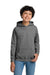 Gildan 18500B Youth Pill Resistant Hooded Sweatshirt Hoodie w/ Pouch Pocket Heather Graphite Grey Model Front