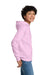 Gildan 18500B Youth Pill Resistant Hooded Sweatshirt Hoodie w/ Pouch Pocket Light Pink Model Side