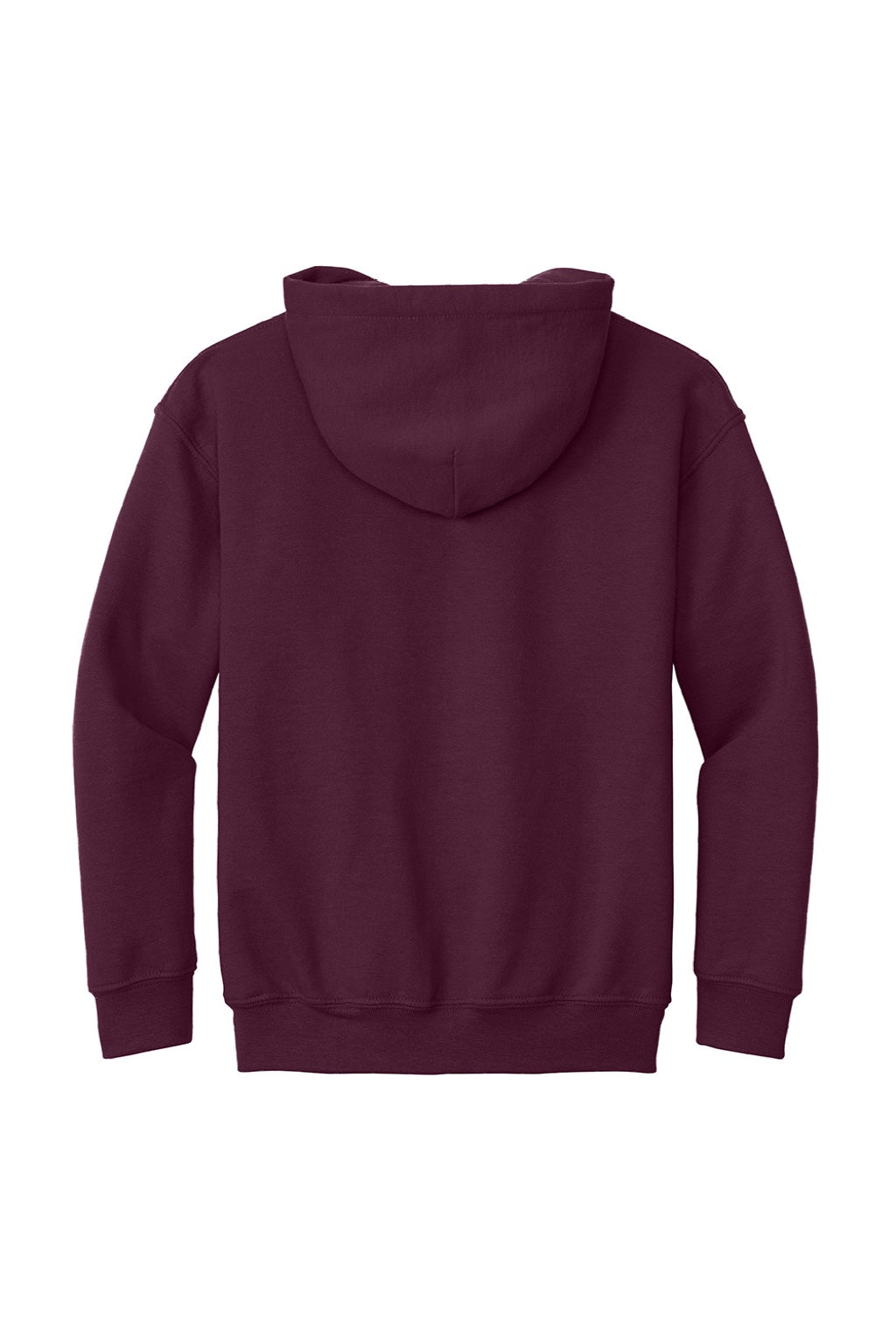 Gildan 18500B Youth Pill Resistant Hooded Sweatshirt Hoodie w/ Pouch Pocket Maroon Flat Back
