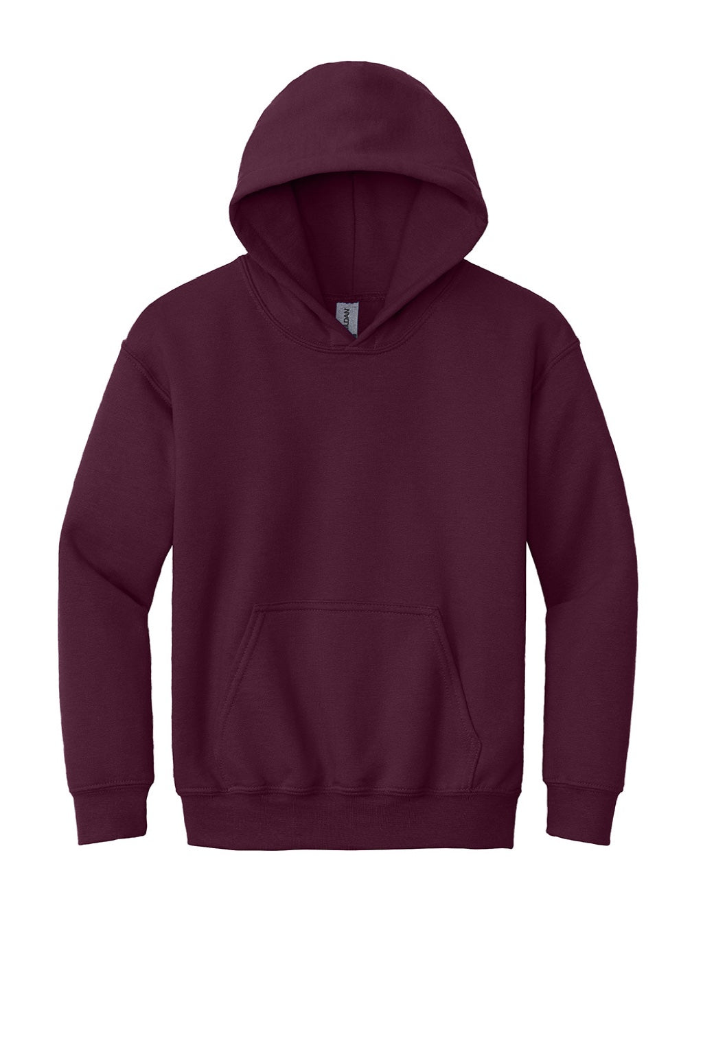 Gildan 18500B Youth Pill Resistant Hooded Sweatshirt Hoodie w/ Pouch Pocket Maroon Flat Front