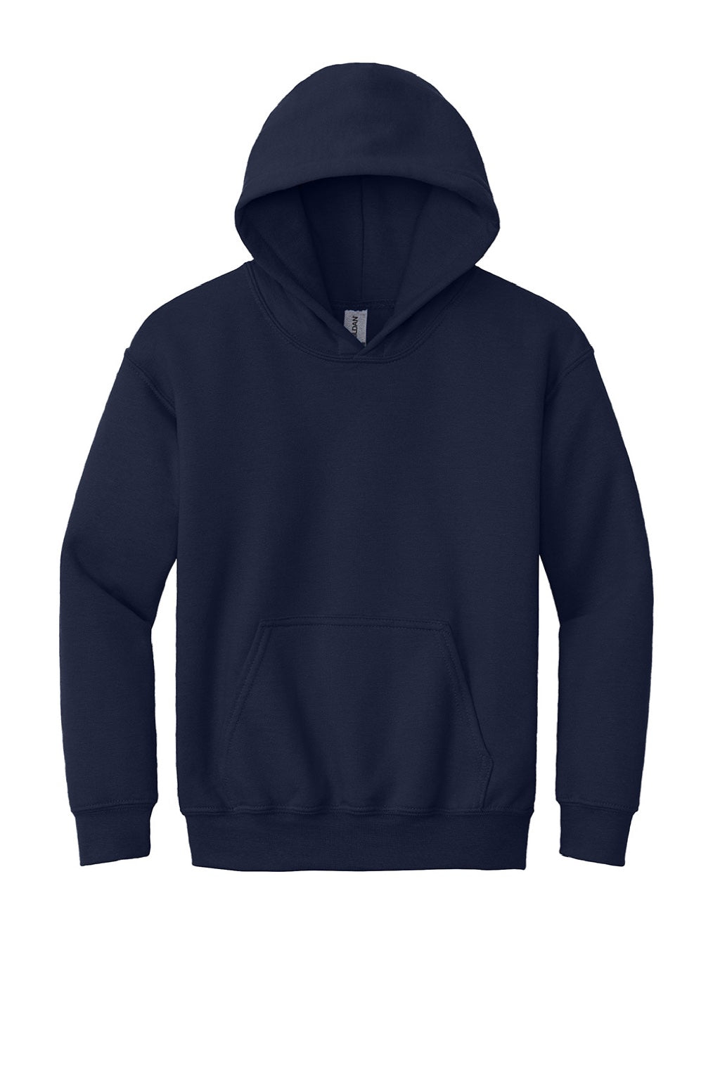 Gildan 18500B Youth Pill Resistant Hooded Sweatshirt Hoodie w/ Pouch Pocket Navy Blue Flat Front