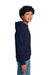 Gildan 18500B Youth Pill Resistant Hooded Sweatshirt Hoodie w/ Pouch Pocket Navy Blue Model Side