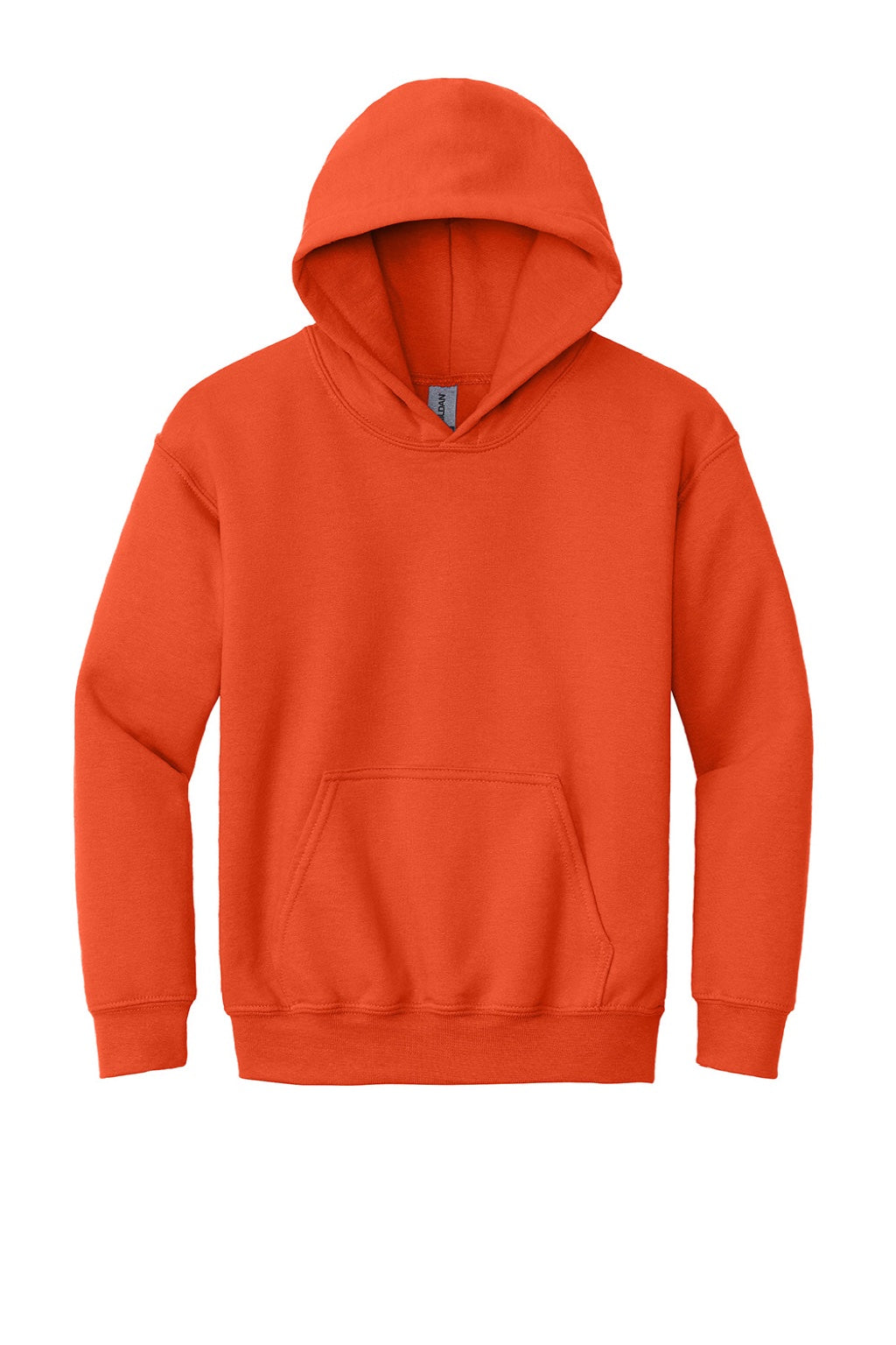 Gildan 18500B Youth Pill Resistant Hooded Sweatshirt Hoodie w/ Pouch Pocket Orange Flat Front