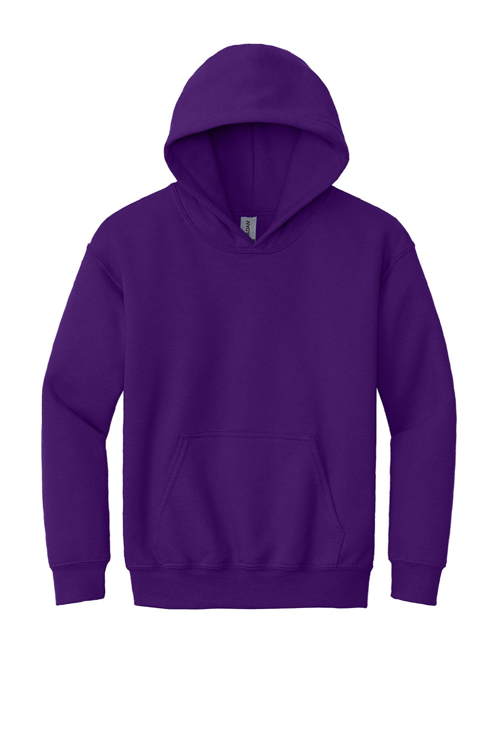Gildan 18500B Youth Pill Resistant Hooded Sweatshirt Hoodie w/ Pouch Pocket Purple Flat Front