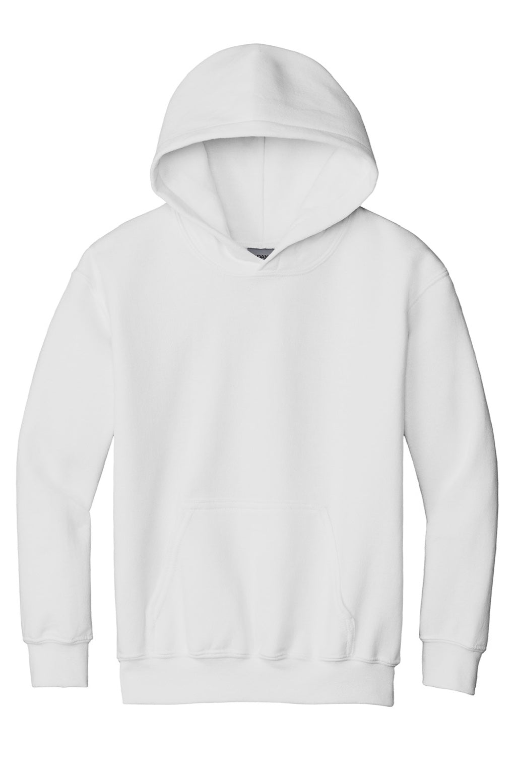 Gildan 18500B Youth Pill Resistant Hooded Sweatshirt Hoodie w/ Pouch Pocket White Flat Front