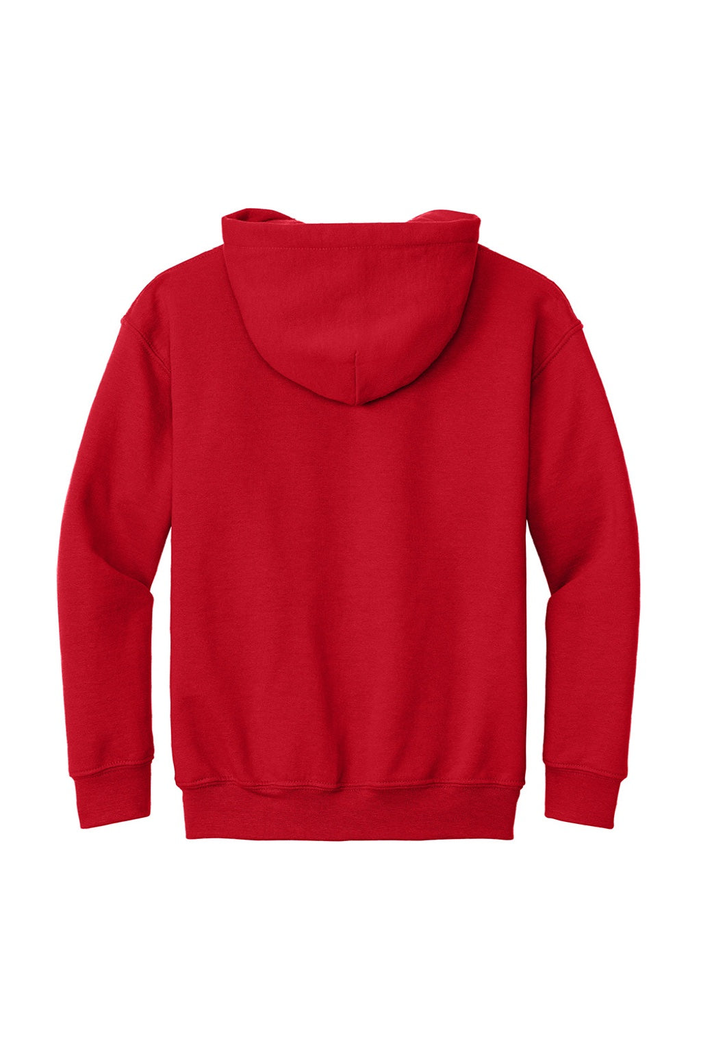 Gildan 18500B Youth Pill Resistant Hooded Sweatshirt Hoodie w/ Pouch Pocket Red Flat Back