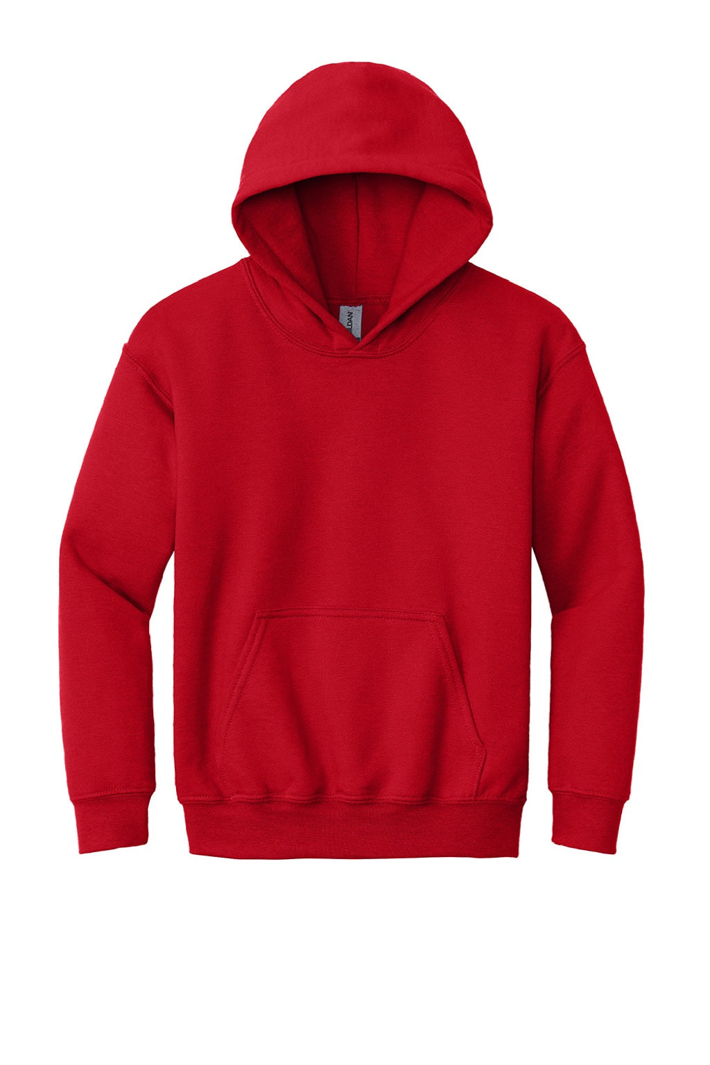 Gildan 18500B Youth Pill Resistant Hooded Sweatshirt Hoodie w/ Pouch Pocket Red Flat Front