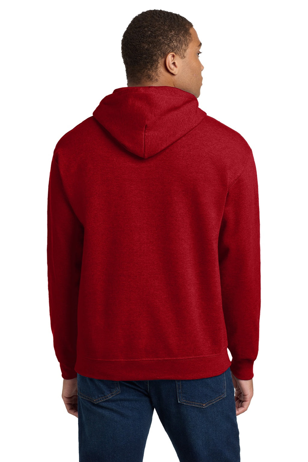 Gildan 18500 Mens Pill Resistant Hooded Sweatshirt Hoodie w/ Pouch Pocket Antique Cherry Red Model Back