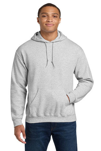 Gildan 18500 Mens Pill Resistant Hooded Sweatshirt Hoodie w/ Pouch Pocket Ash Grey Model Front