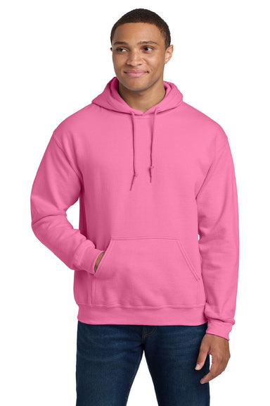 Gildan 18500 Mens Pill Resistant Hooded Sweatshirt Hoodie w/ Pouch Pocket Azalea Pink Model Front