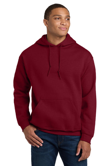 Gildan 18500 Mens Pill Resistant Hooded Sweatshirt Hoodie w/ Pouch Pocket Cardinal Red Model Front