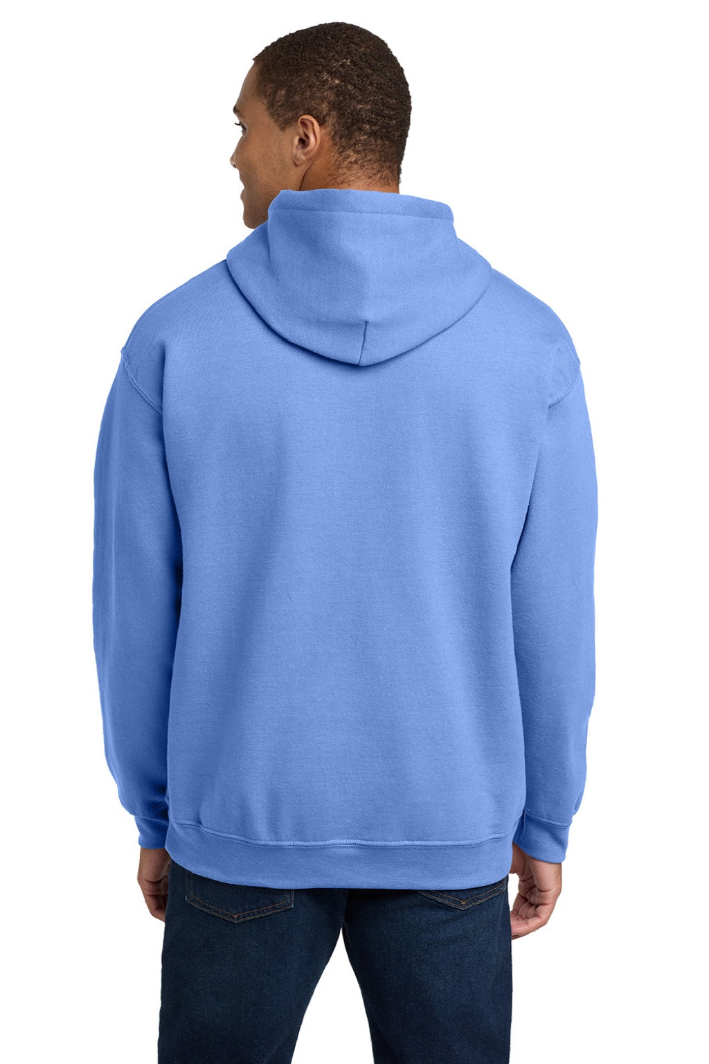 Gildan 18500 Mens Pill Resistant Hooded Sweatshirt Hoodie w/ Pouch Pocket Carolina Blue Model Back