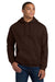 Gildan 18500 Mens Pill Resistant Hooded Sweatshirt Hoodie w/ Pouch Pocket Dark Chocolate Brown Model Front