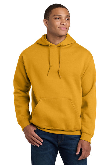 Gildan 18500 Mens Pill Resistant Hooded Sweatshirt Hoodie w/ Pouch Pocket Gold Model Front